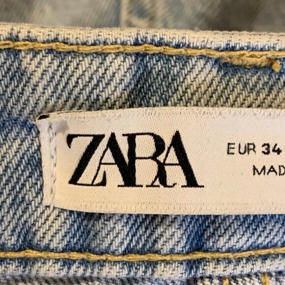 Zara Women's High Waist‎ Cotton Mom Classic 5 Pocket Jeans Size 2 - Picture 8 of 15